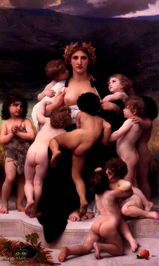 William Bouguereau, Mother France Nurturing her Children